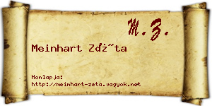 Meinhart Zéta névjegykártya